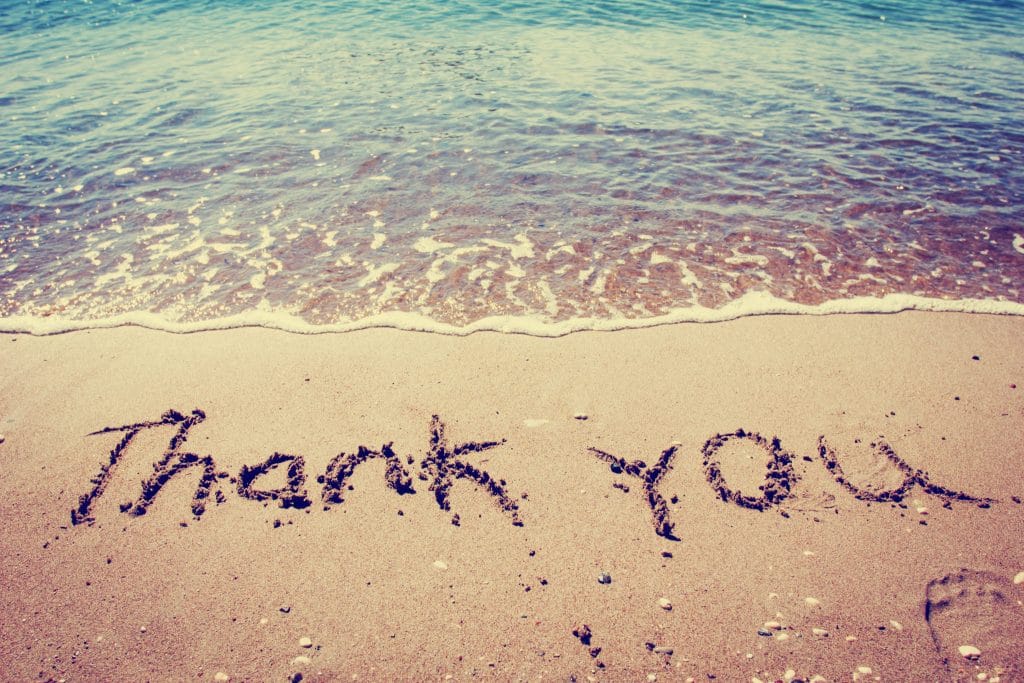 Thank You Gratitude Sand Beach Ocean 1024x683